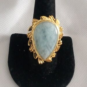 Lovely 30ct natural unenhanced aquamarine cocktail ring 💍 size 8.5😻